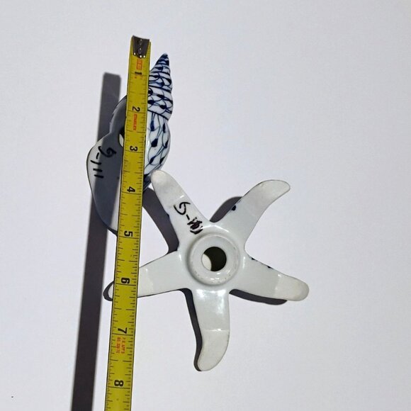 Vintage Herend Style Andrea Sadek Blue White Porcelain Starfish & Seashell - Picture 6 of 6